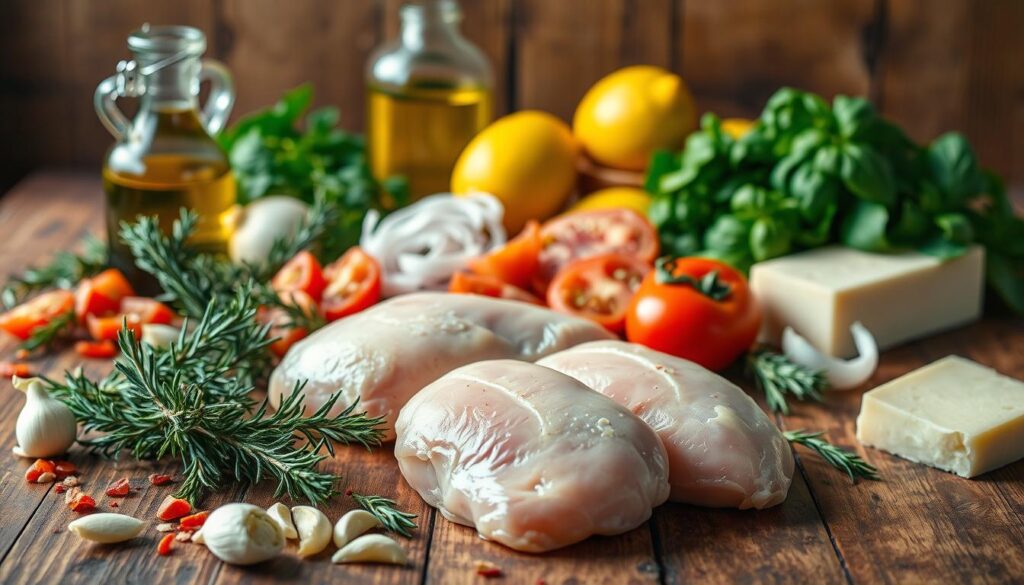 Ingrédients pour poulet italien Ingrédients pour poulet italien