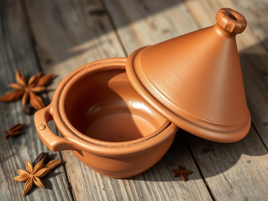 Plat à tajine traditionnel en terre cuite avec son couvercle conique Plat à tajine traditionnel en terre cuite avec son couvercle conique