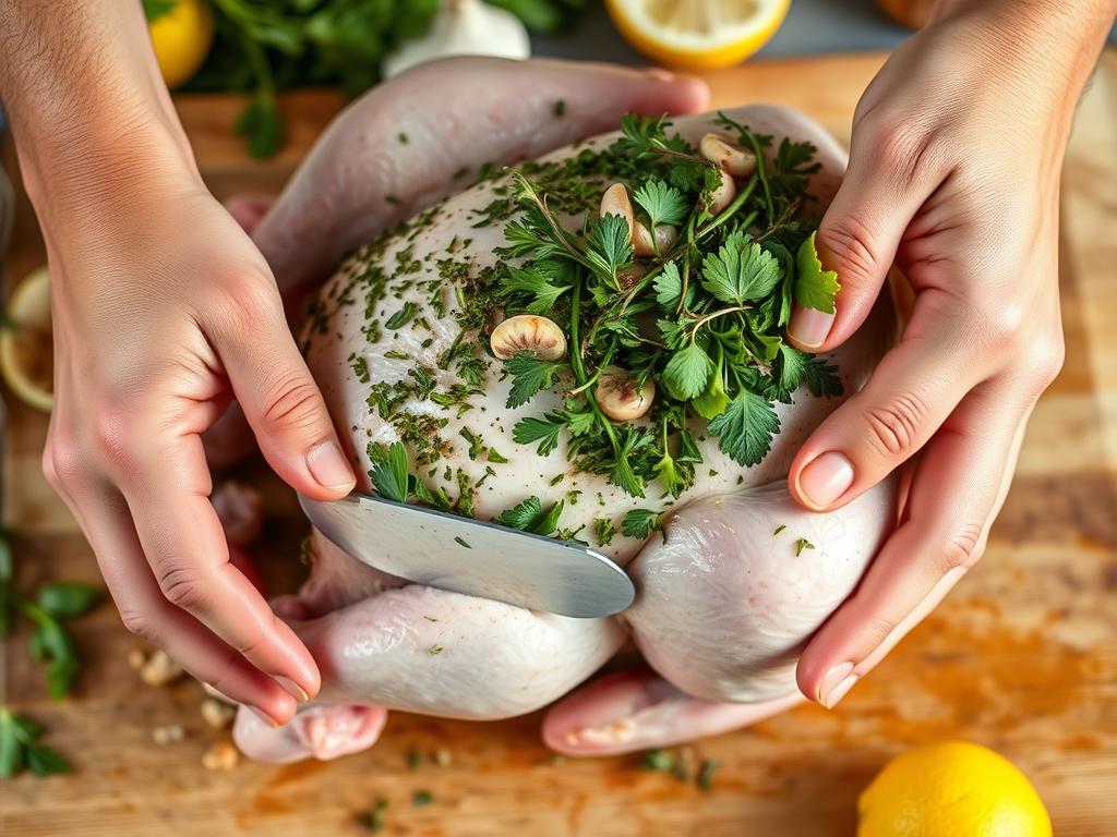 Préparation du poulet au four classique avec herbes fraîches Recettes de Poulet au Four: 5 Préparations Savoureuses et Faciles