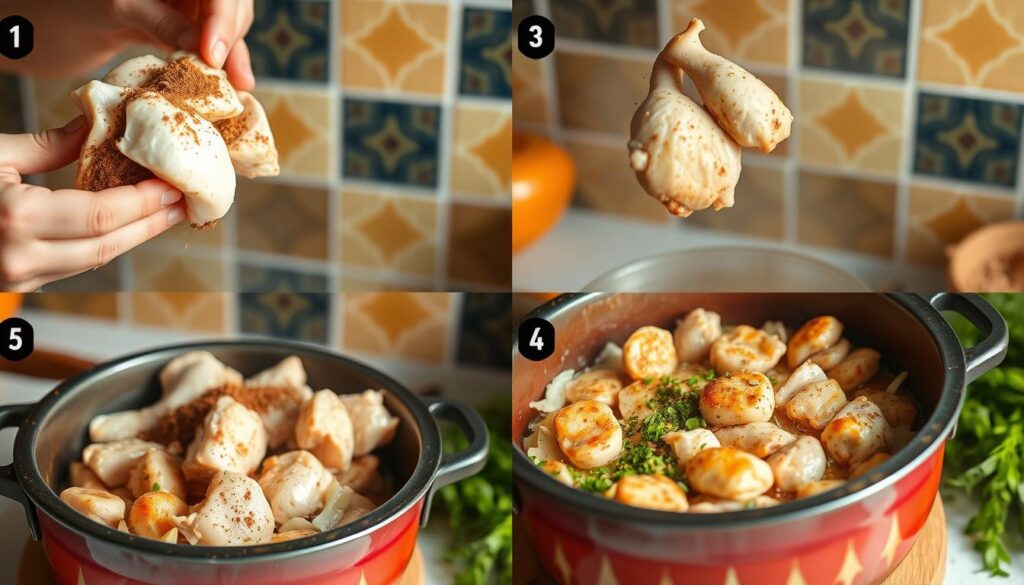 Préparation du tajine poulet halal étape par étape Préparation du tajine poulet halal étape par étape