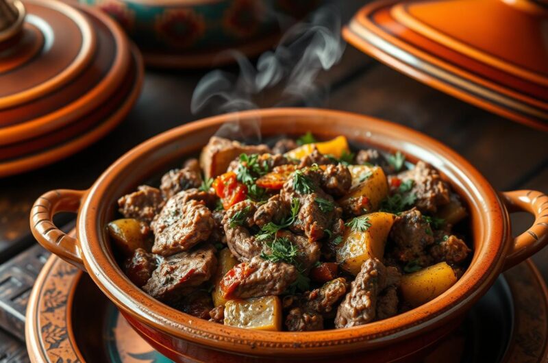 Tajine gastronomique sucré aux fruits Tajine marocain mijoté aux épices