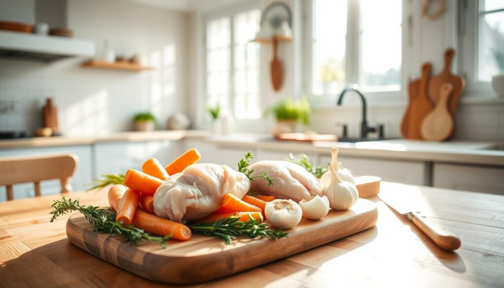 préparation ingrédients blanquette de poulet préparation ingrédients blanquette de poulet