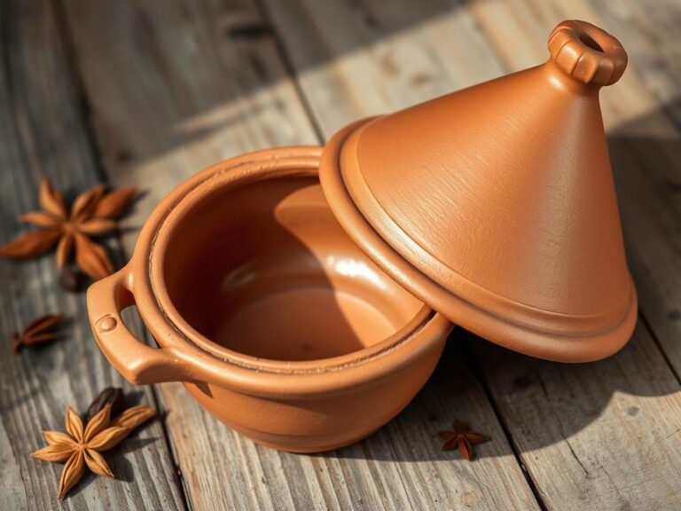 Plat à tajine traditionnel en terre cuite avec son couvercle conique