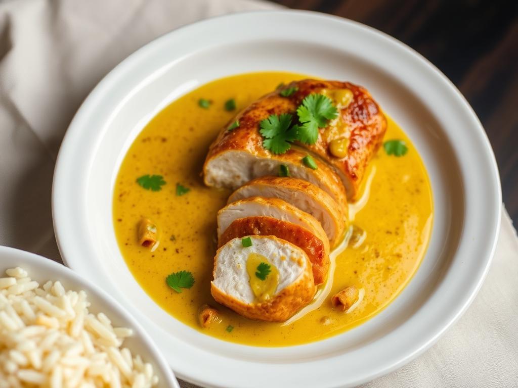 Blanc de poulet rapide au curry et gingembre Blanc de poulet rapide au curry et gingembre