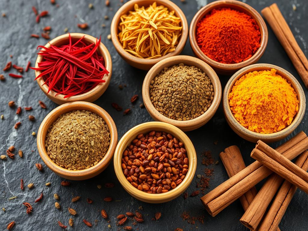 Épices colorées pour tajine gastronomique Épices colorées pour tajine gastronomique