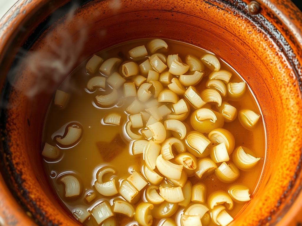 Oignons en train de dorer dans un plat à tajine pour la recette tajine au poulet olive Oignons en train de dorer dans un plat à tajine pour la recette tajine au poulet olive