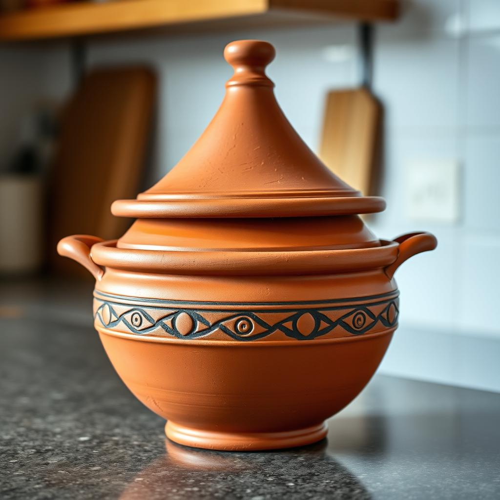 Plat à tajine traditionnel en terre cuite pour la recette tajine au poulet olive Plat à tajine traditionnel en terre cuite pour la recette tajine au poulet olive