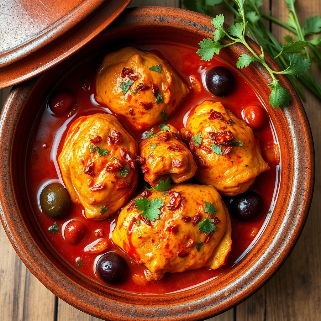 Tajine au poulet épicé avec harissa Tajine au poulet épicé avec harissa