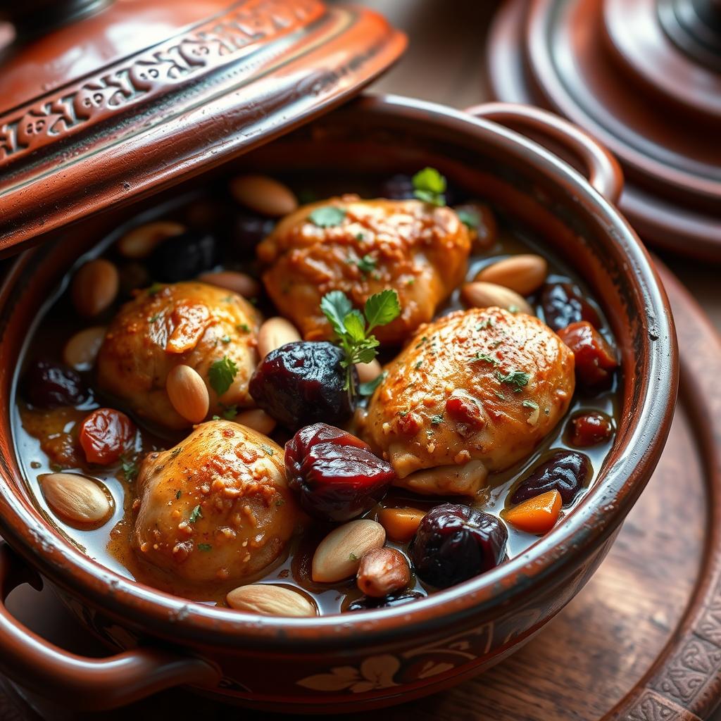 Variation de tajine au poulet avec des fruits secs Variation de tajine au poulet avec des fruits secs