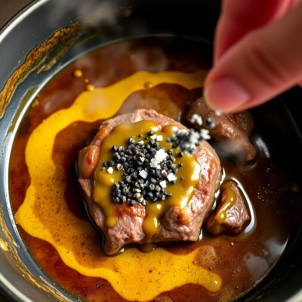 Ajustement de l'assaisonnement de la sauce pour foie de bœuf Ajustement de l'assaisonnement de la sauce pour foie de bœuf