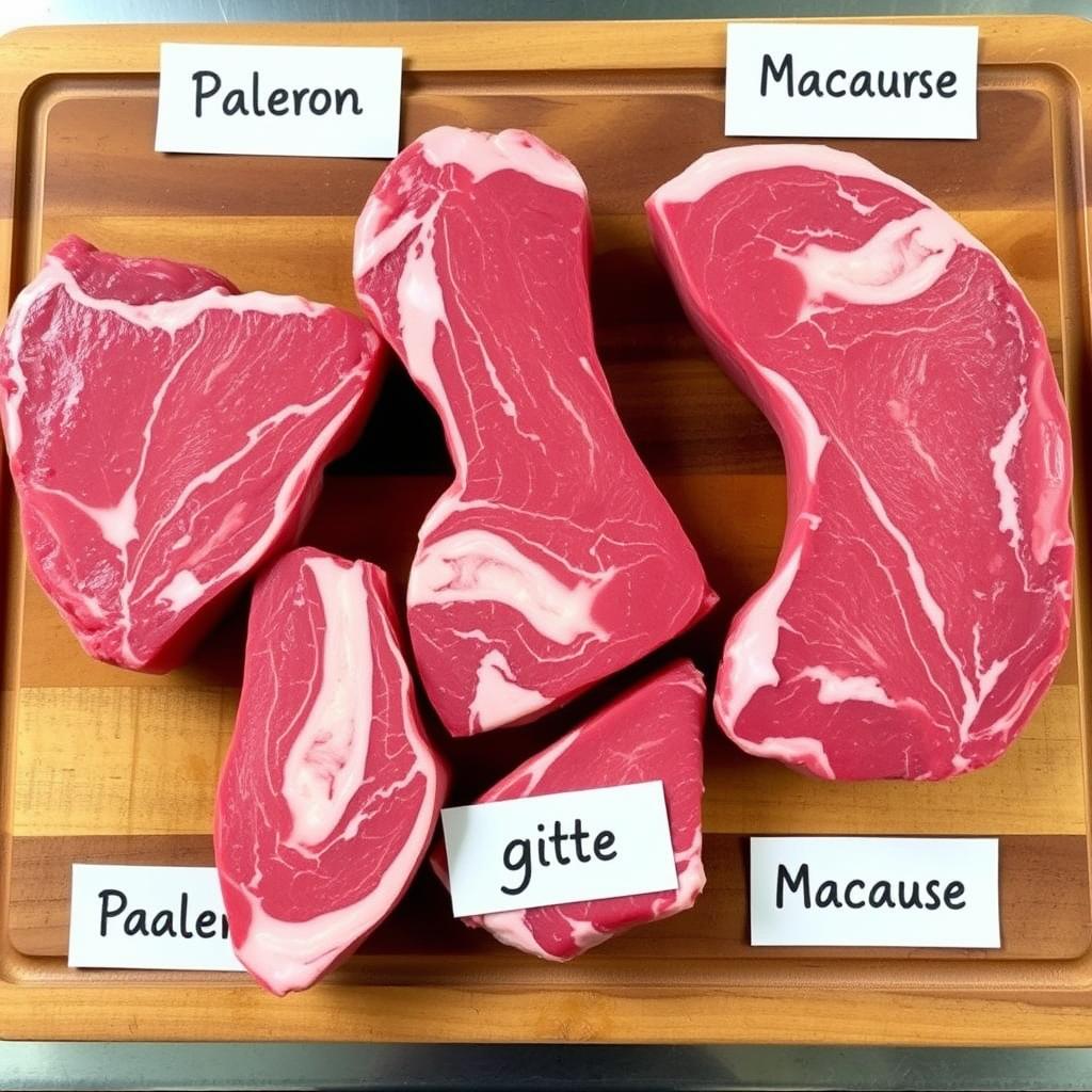 Différentes coupes de bœuf pour la recette de boeuf en daube