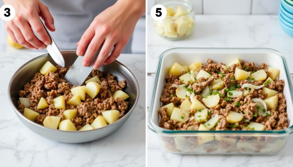 Étapes de préparation du gratin viande hachée pomme de terre Étapes de préparation du gratin viande hachée pomme de terre