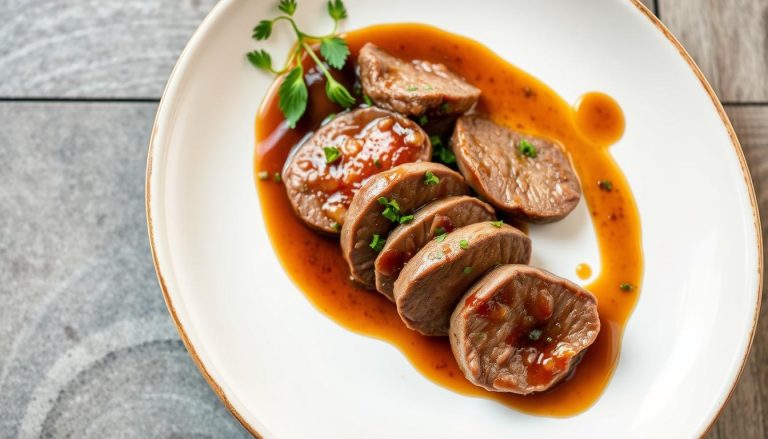 Recette de Foie de Bœuf à la Sauce Moutarde et Balsamique 1 Foie de bœuf poêlé avec sauce moutarde et balsamique