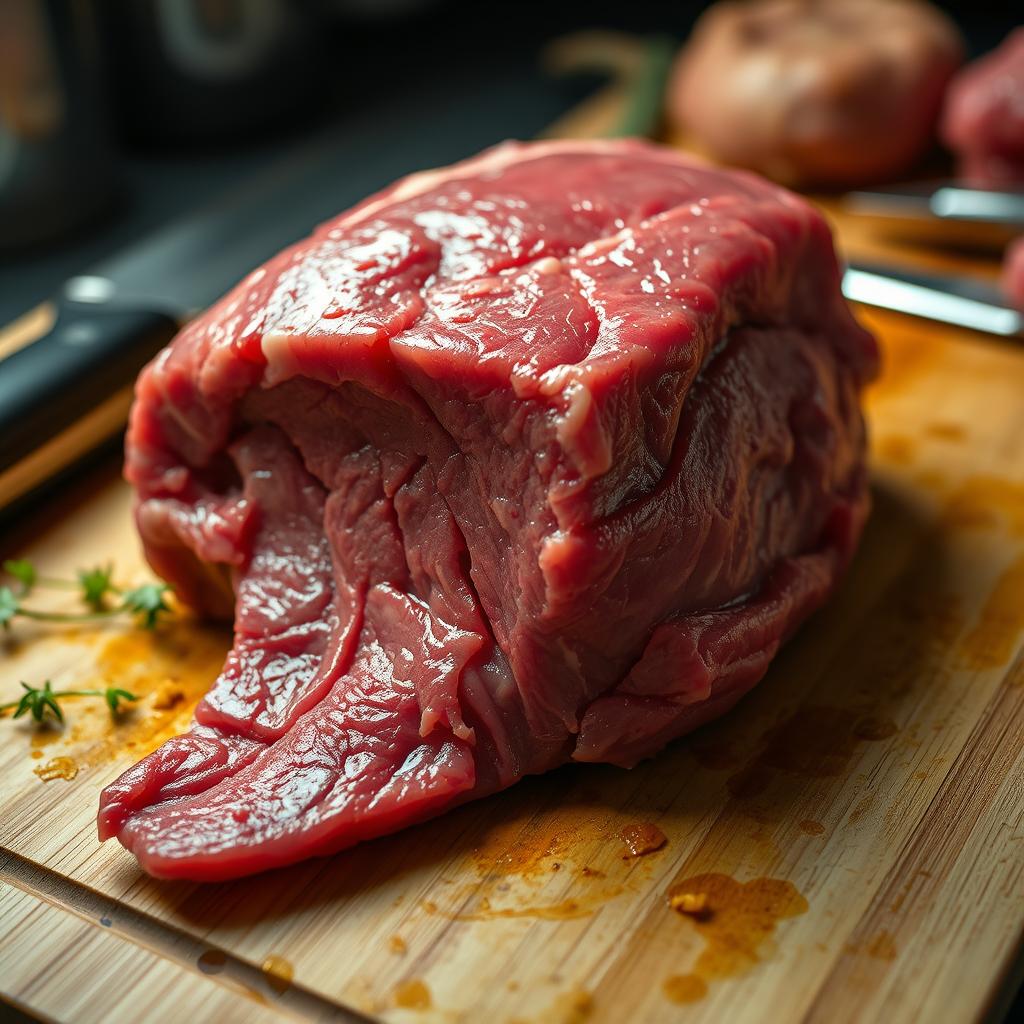 Langue de boeuf crue avant préparation Langue de boeuf crue avant préparation
