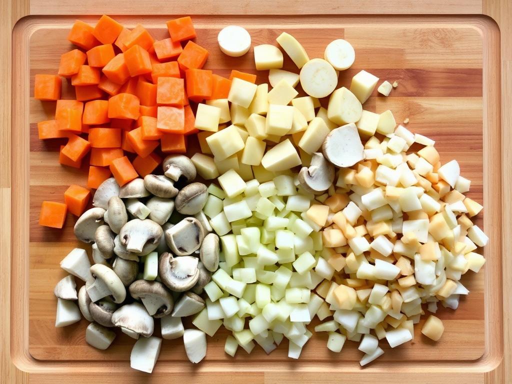 Légumes préparés pour la recette de boeuf en daube