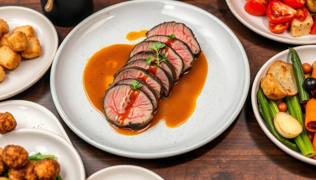 Variation de langue de boeuf avec sauce différente Variation de langue de boeuf avec sauce différente